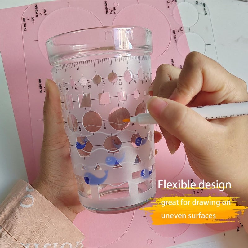 ZTEOFO قوالب دوائر للرسم - 3 عبوات من أدوات قياس استنسل الرسم، استنسل دائري، استنسل مستدير، مساعد الرسم - Image 4